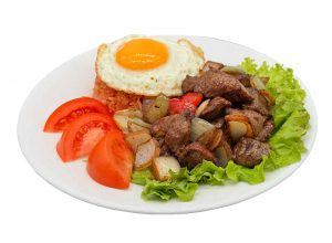 Boeuf Luc Lac au riz tomate avec oeuf