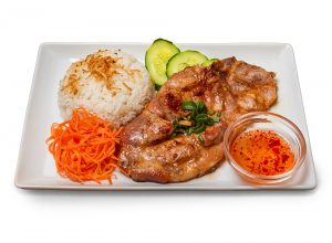 Echine de porc grillé avec riz nature